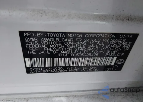 2014 Lexus Gs 350 z USA, uszkodzony, nr VIN JTHCE1BL5E5025495